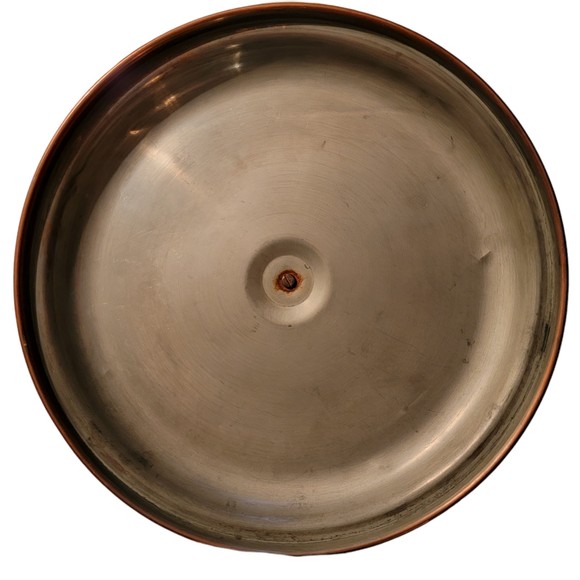 Antique Round Shape Copper Metal‎ Saute Frying Pan With Lid Size 9 x 9.5 - Picture 5 of 9